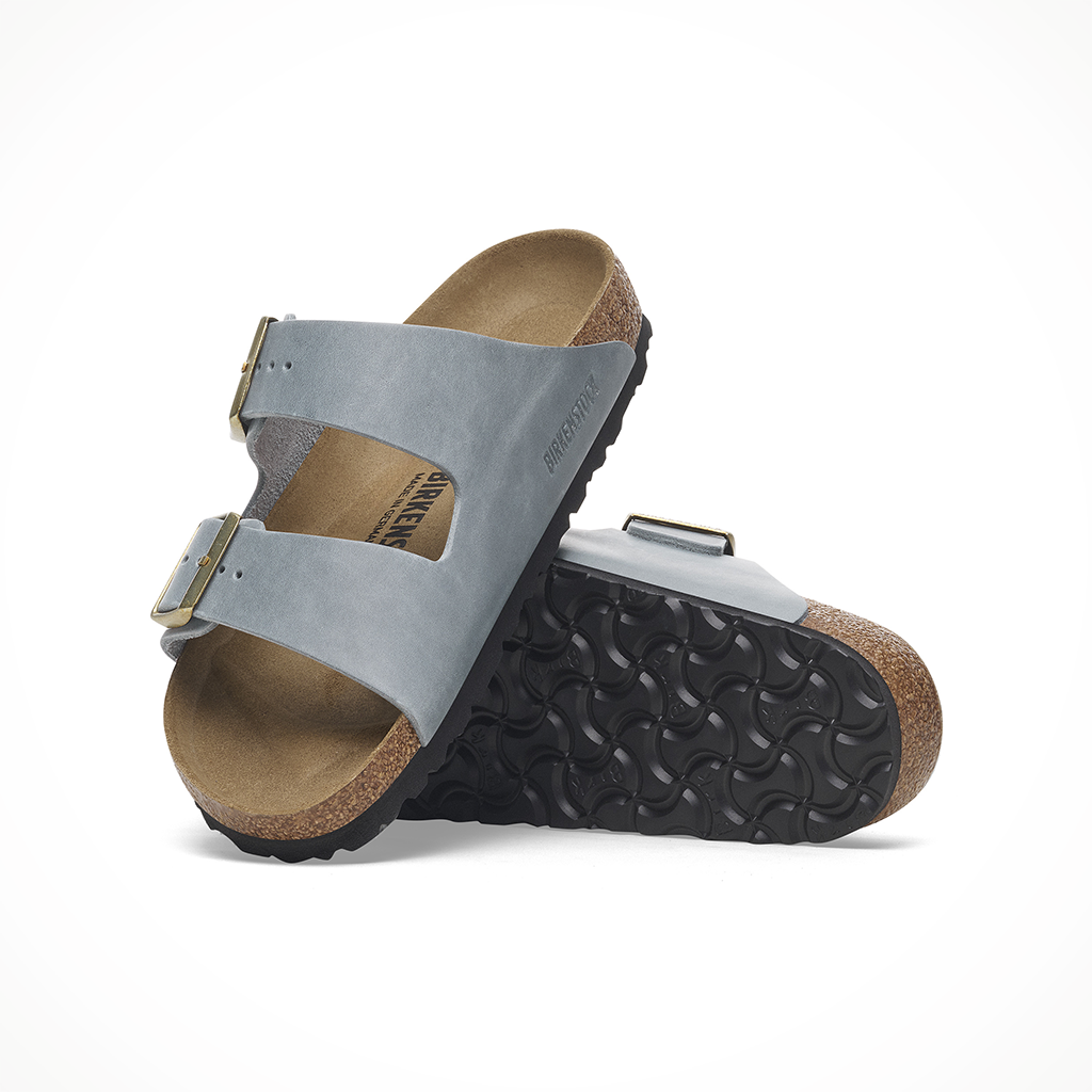 Product image: Birkenstock Arizona Oiled L Eather Basalt Grey Womens 2026, shown as a pair.