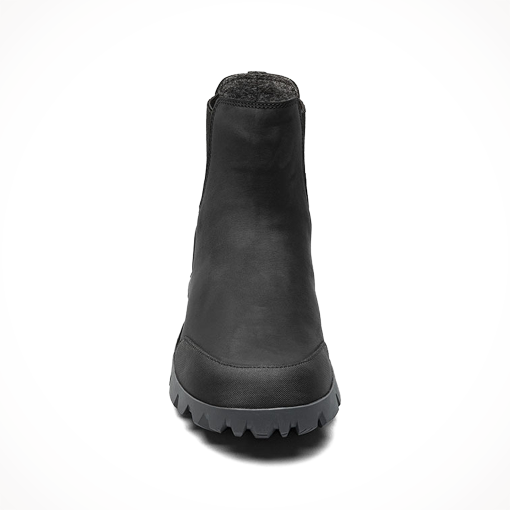Product image: Bogs Arcata Urban Leather Chelsea Black Mens 2025, shown from the front.