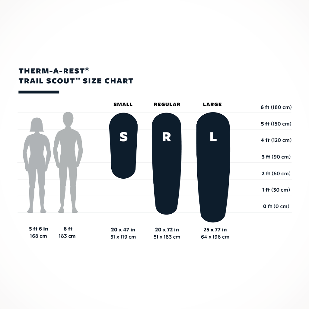 Camping Sleeping Pads Thermarest Trail Scout Deep Forest Size Chart