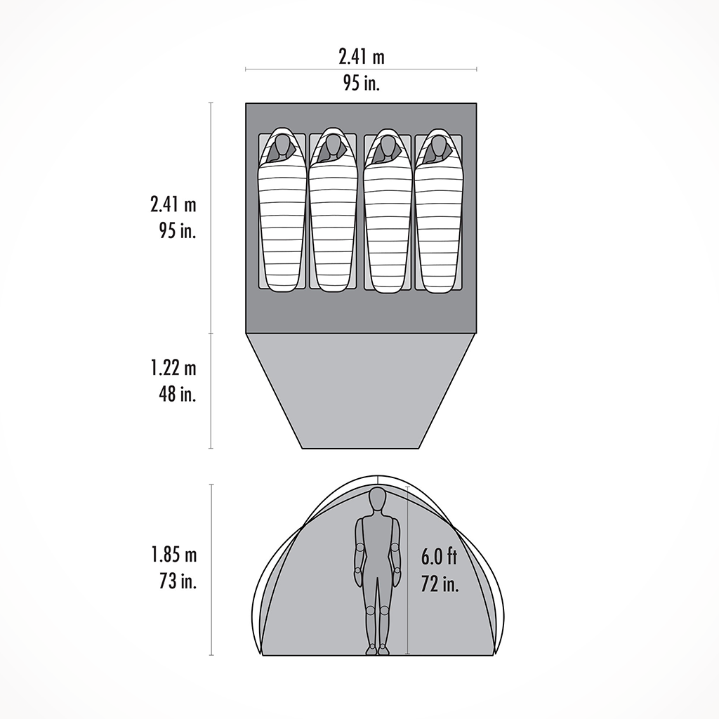 size of 4 person tent MSR Habitude 4 | 4-Person Tent | Family & Group Tent