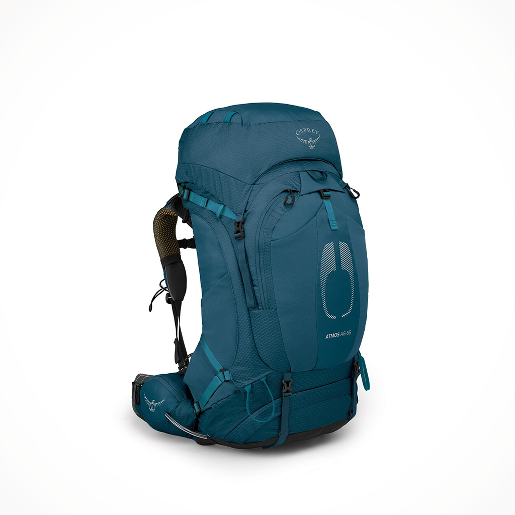 Camping Backpacks Mens Osprey Atoms AG 65 Venturi Blue Iso