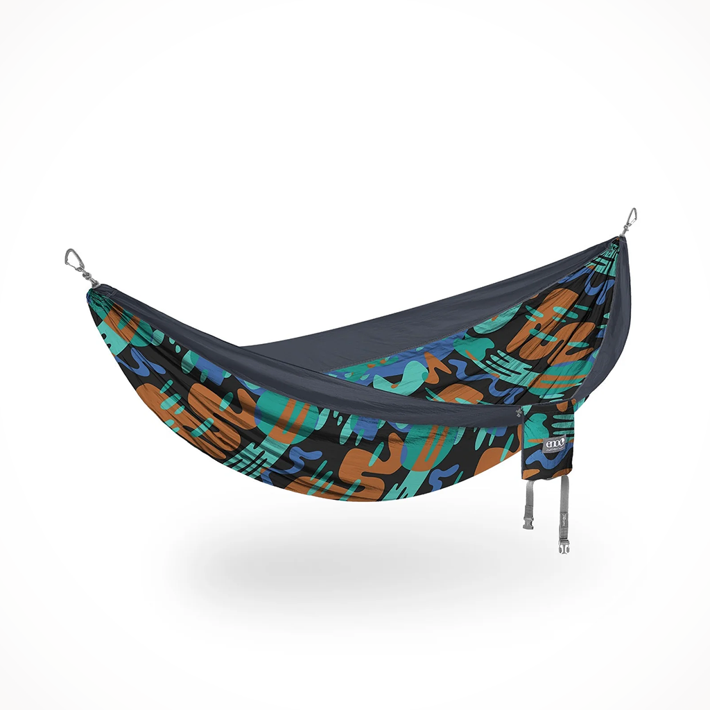 Camping Furniture ENO DoubleNest Print Hammock Lagoon Charcoal