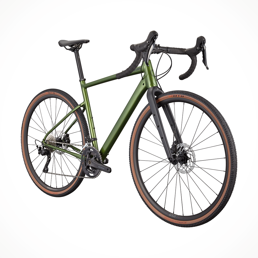Product image: Cannondale Topstone 2 GRX 2X Spruce Green 2026, shown from a three-quarter angled view.