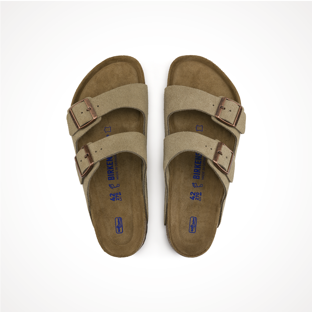 Men s Birkenstock Arizona Soft Footbed Sandal Suede Leather