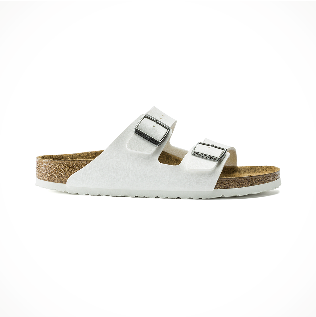 Footwear Birkenstock Womens Arizona Birko Flor White Side