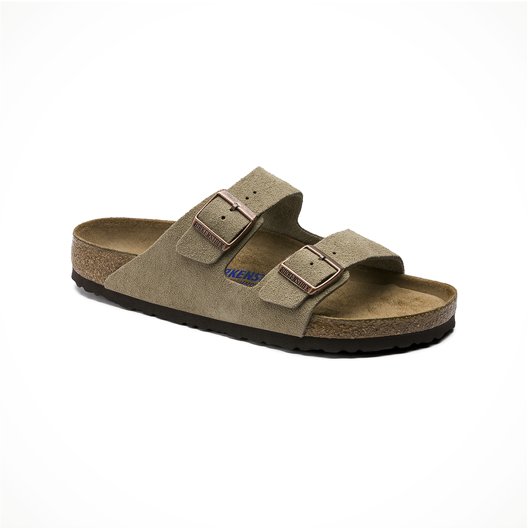 Footwear Birkenstock Womens Arizona Soft Footbed Suede Leather Taupe ISO