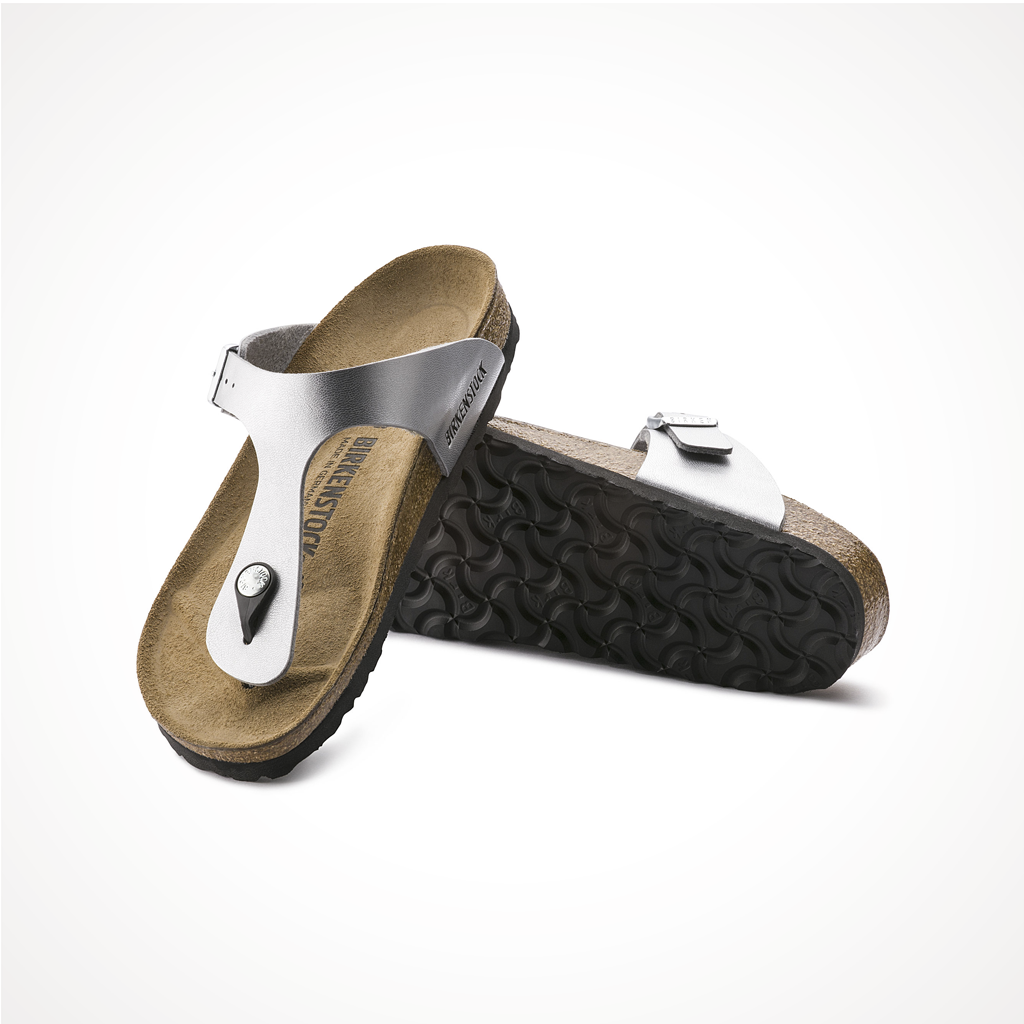 Birkenstock gizeh sales metallic silver