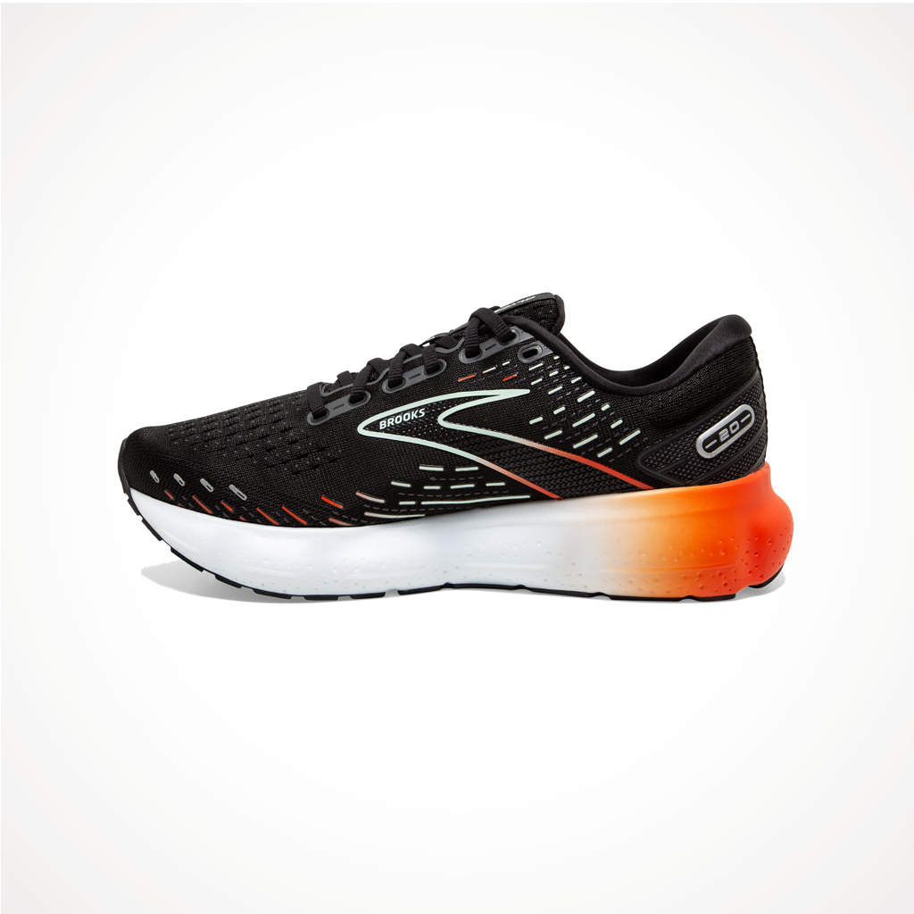 Footwear Brooks Womens Glycerin 20 Black Red Opal Side 2