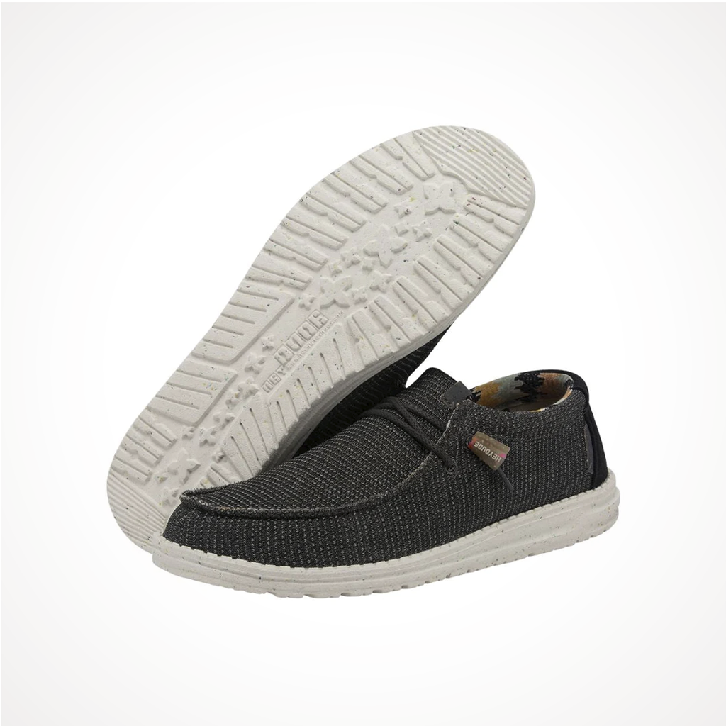 Footwear Hey Dude Mens Wally Knit Charcoal Iso 2