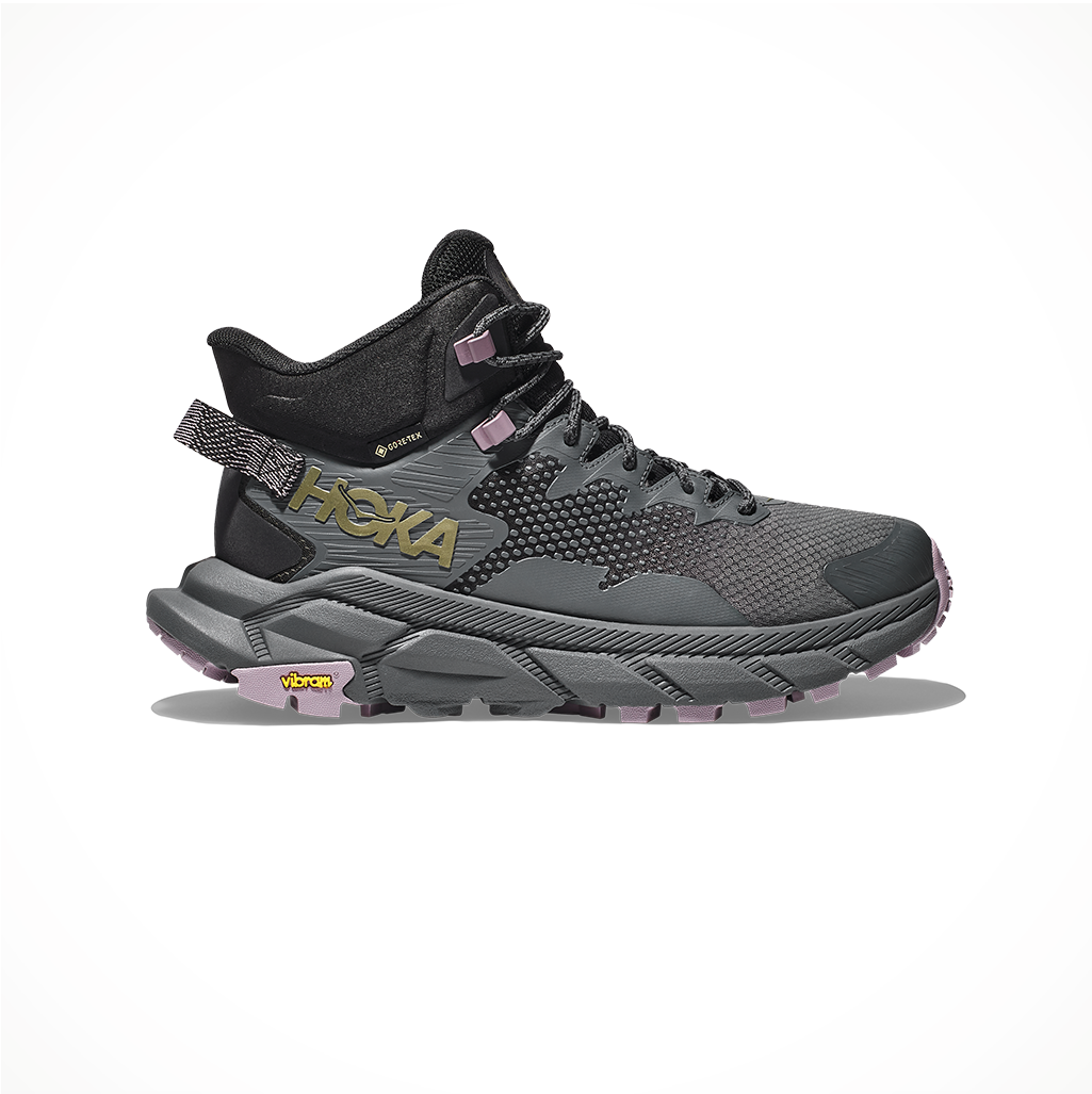 Footwear Hoka Womens Trail Code GTX Black Castlerock Side