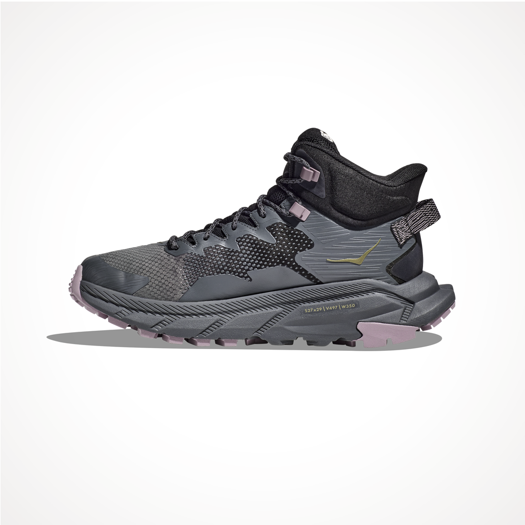 Footwear Hoka Womens Trail Code GTX Black Castlerock Side 2