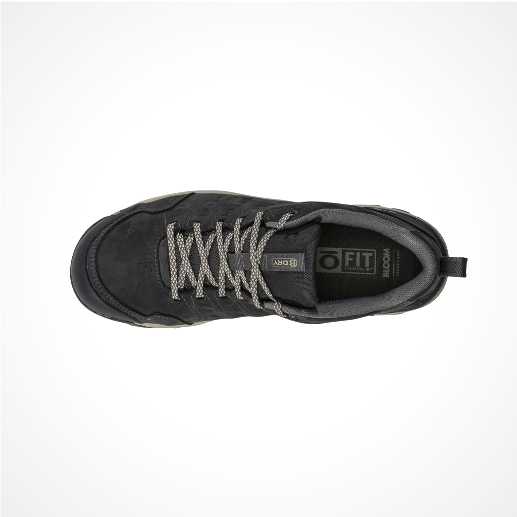 Footwear Oboz Mens Sypes Low Leather Waterproof Lava Rock Top
