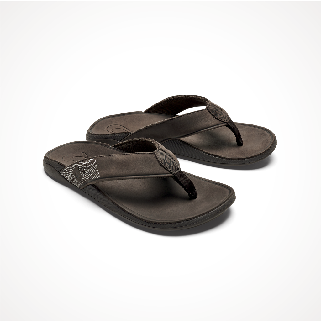 Footwear Olukai Mens Tuahine Dark Wood Iso