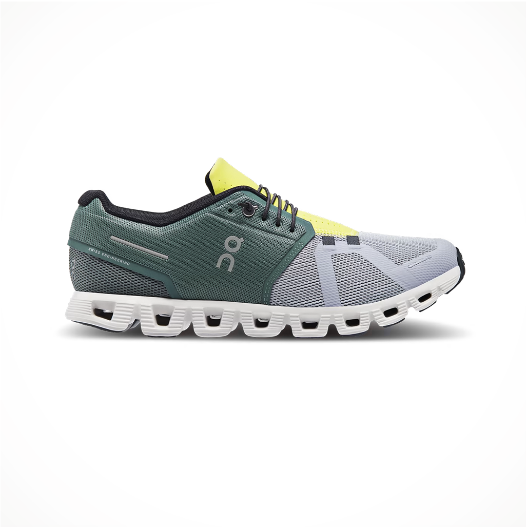 Footwear On Mens Cloud 5 Olive Alloy Side