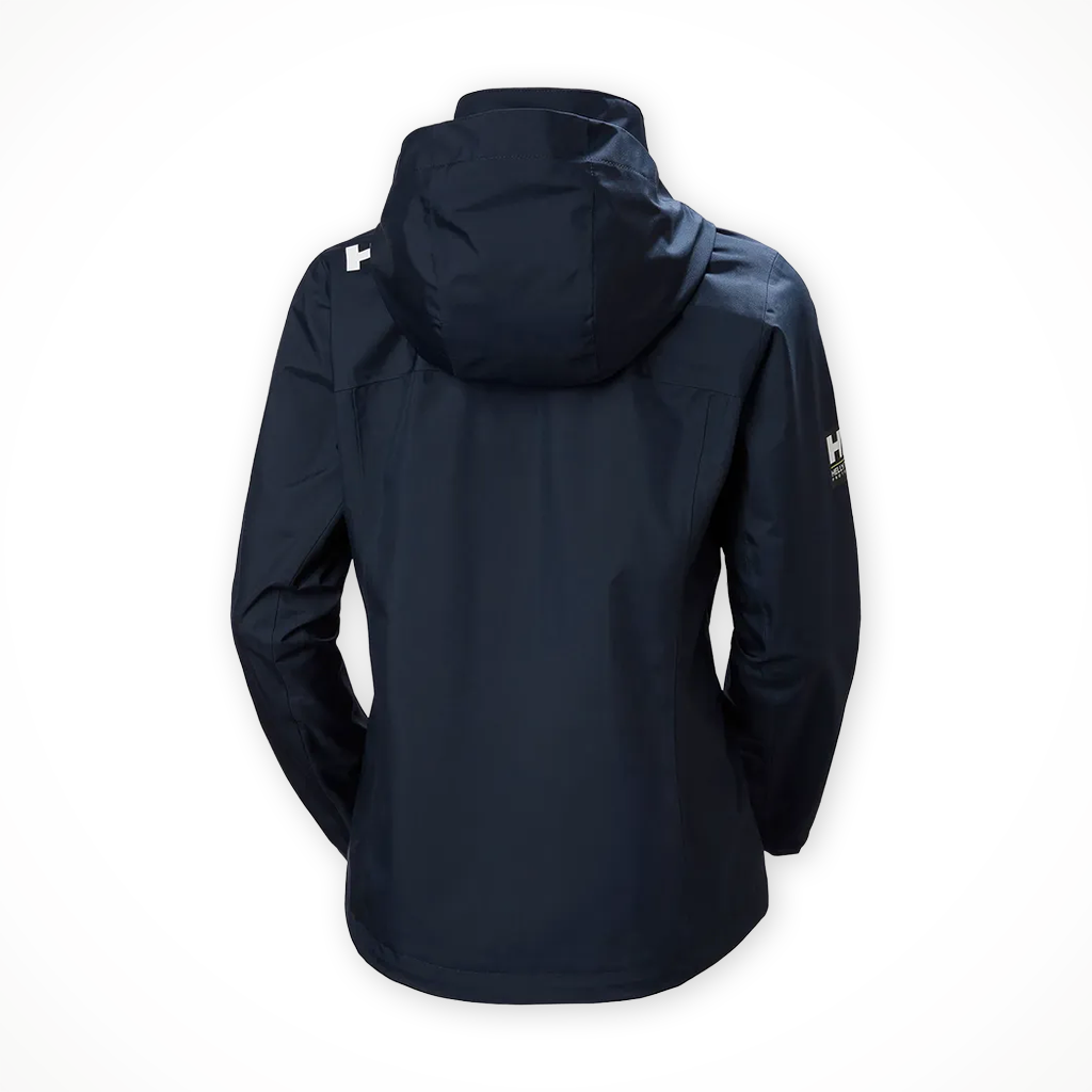Product image: Helly Hansen Crew Hooded Jacket 2 Navy Womens 2026, shown from the back.
