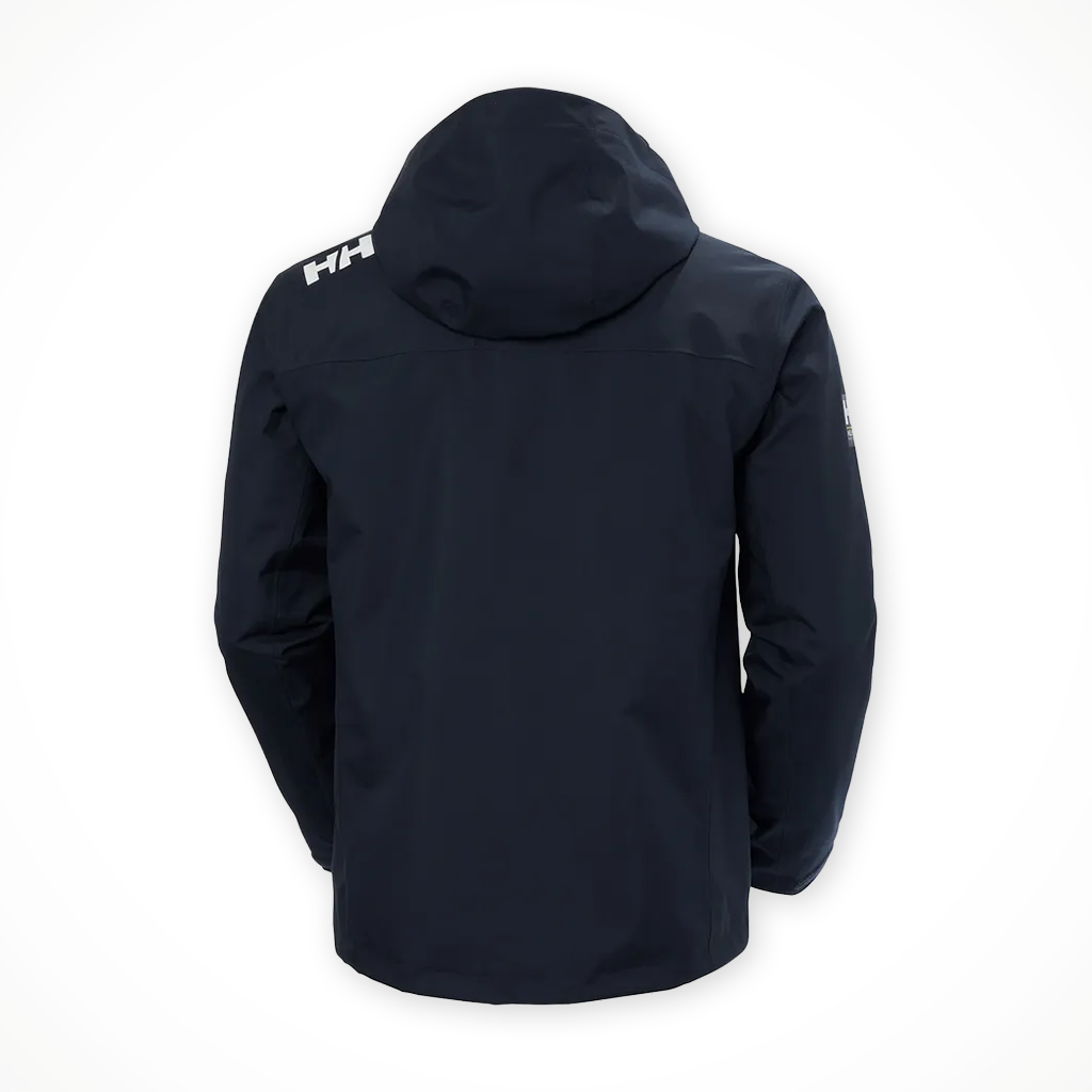 Product image: Helly Hansen Crew Hooded Midlayer Jacket 2 Navy Mens 2026, shown from the back.