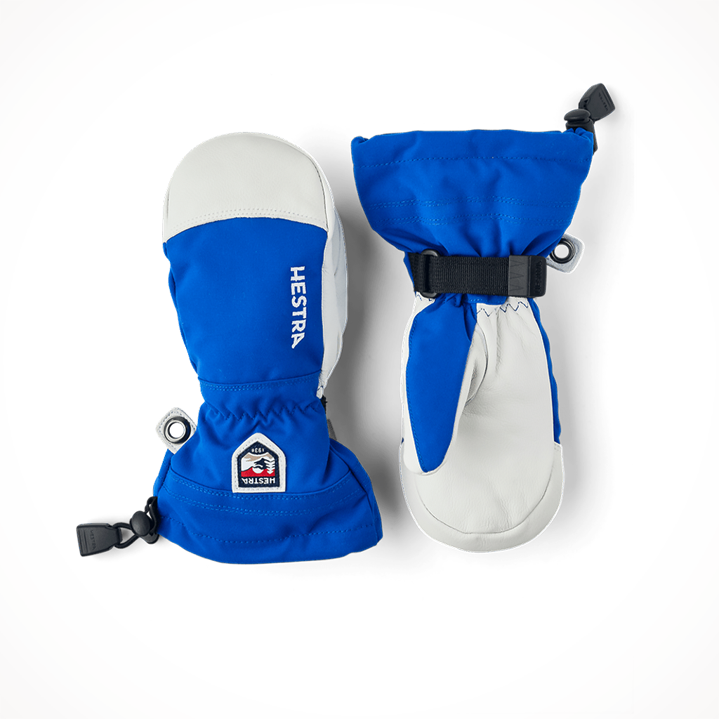 Product image: Hestra Army Leather Heli Ski Mitt Royal Blue Kids 2024, shown in primary marketing view.