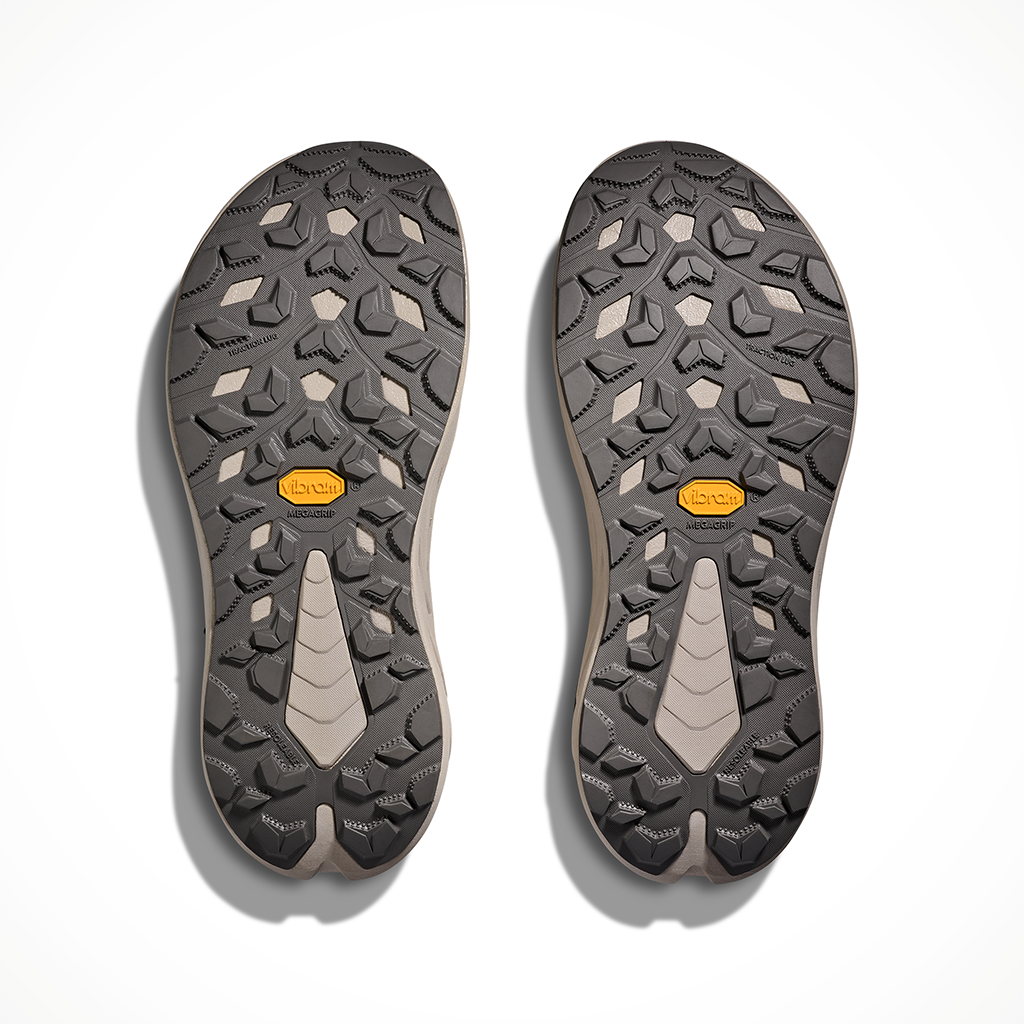 Product image: Hoka Infini Hike TC Mustard Seed Putty Mens 2026, showing the bottom view.
