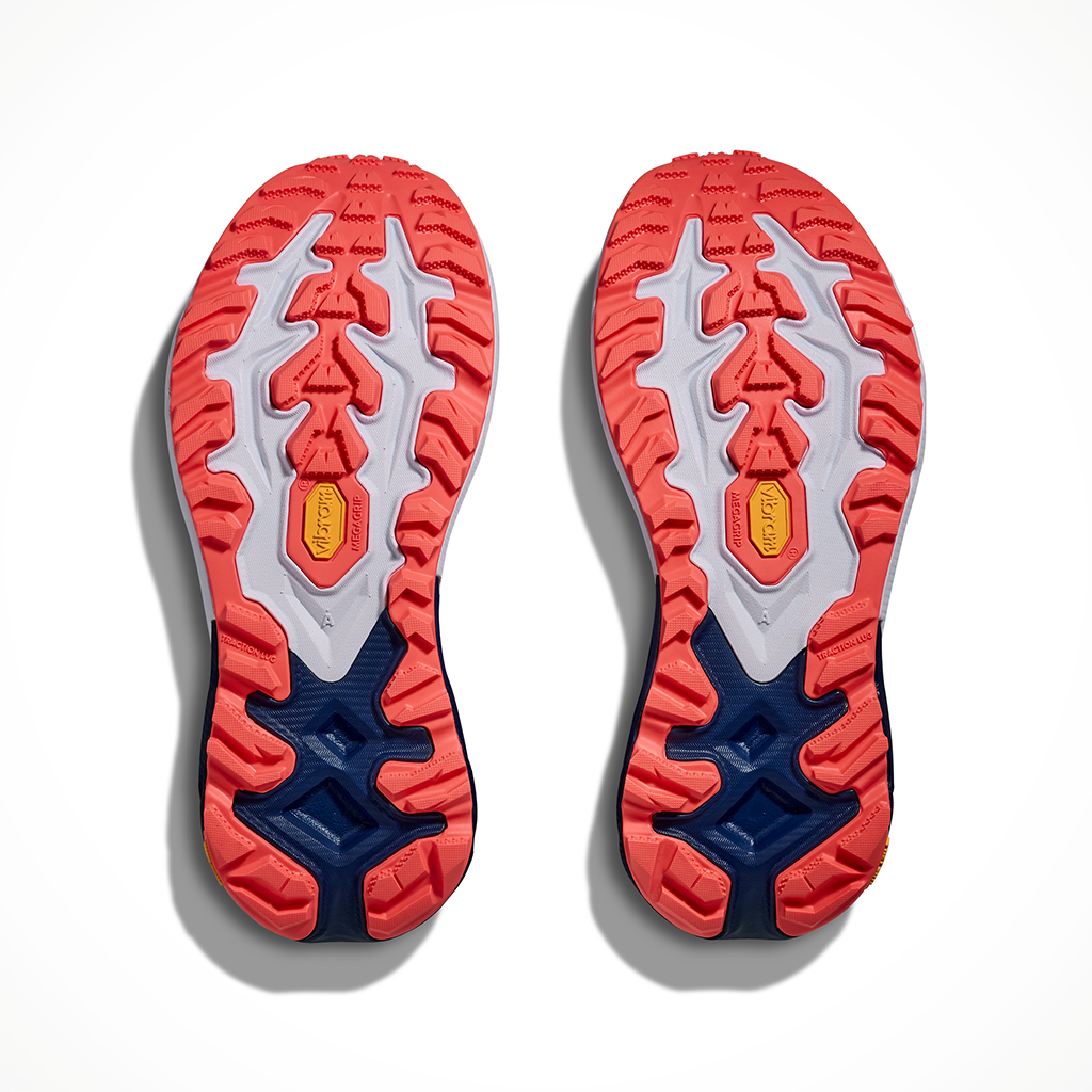Product image: Hoka Mafate 5 Midnight Blue Starlight G Low Womens 2026, showing the bottom view.