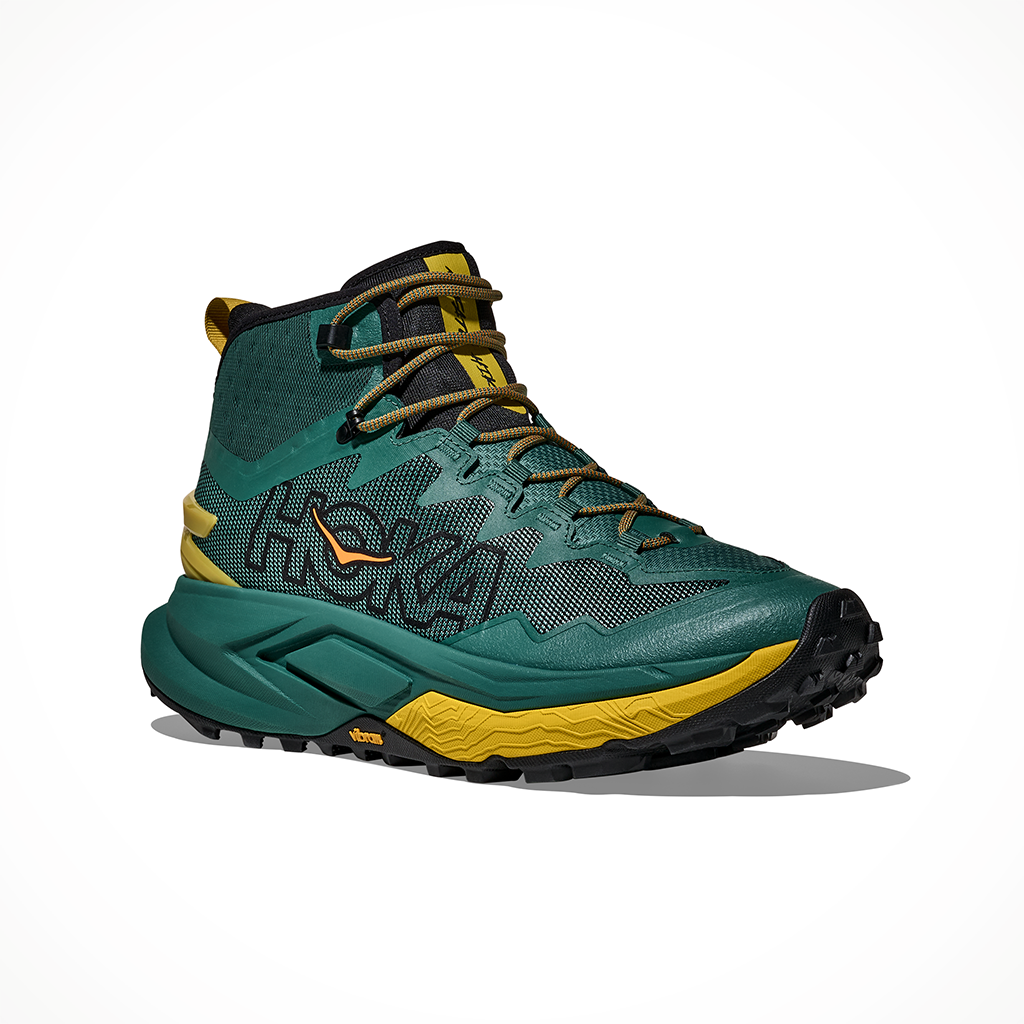 Product image: Hoka Mafate hike Thyme Yellow G Old Mens 2026, shown from a three-quarter angled view.