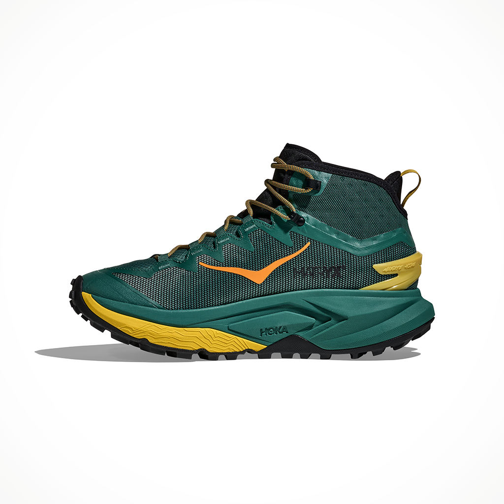 Product image: Hoka Mafate hike Thyme Yellow G Old Mens 2026, shown from the left side profile.