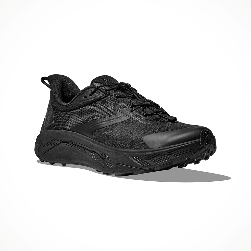 Product image: Hoka Transport 2 Black Black Mens 2026, shown from a three-quarter angled view.