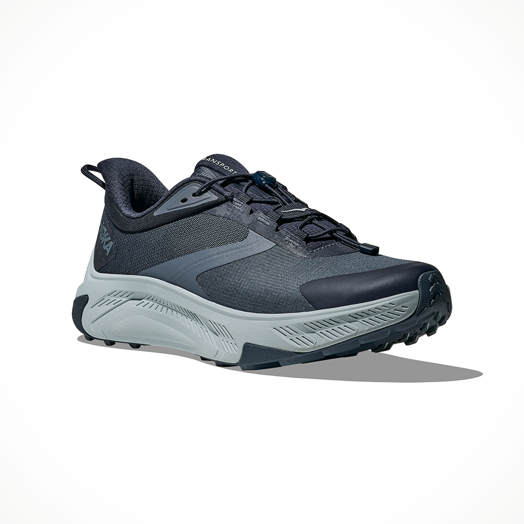 Product image: Hoka Transport 2 Faded Navy mineral B Lue Mens 2026, shown from a three-quarter angled view.