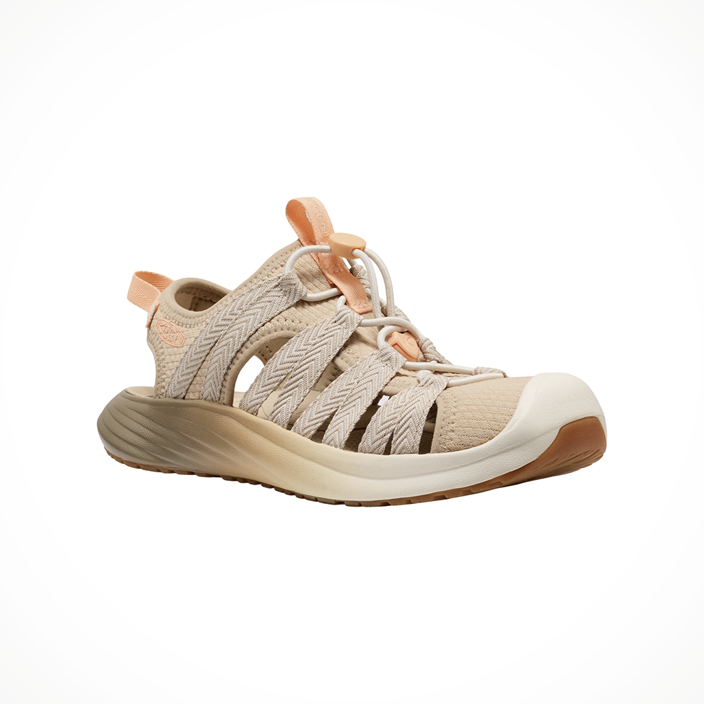 Product image: Keen Whisper Lite Safari Birch womens 2026, shown from a three-quarter angled view.