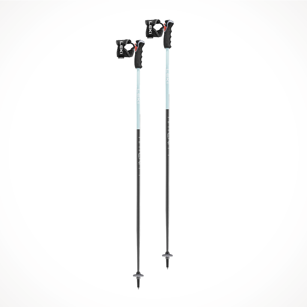 Leki Artena Airfoil 3D Womens Ski Poles 2024 Lt Blue Antracite White Full