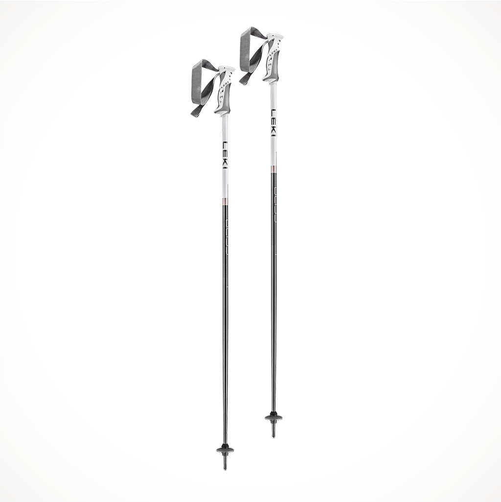 Leki Bliss Womens Ski Poles 2024 Steel White RoseGold Full