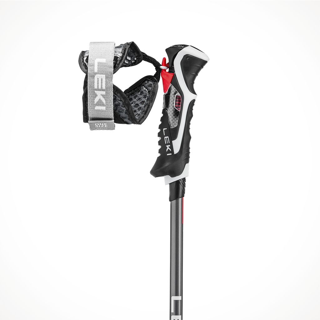 Leki Carbon 14 3D Ski Poles 2024 Black Anthracite Red Full Grip
