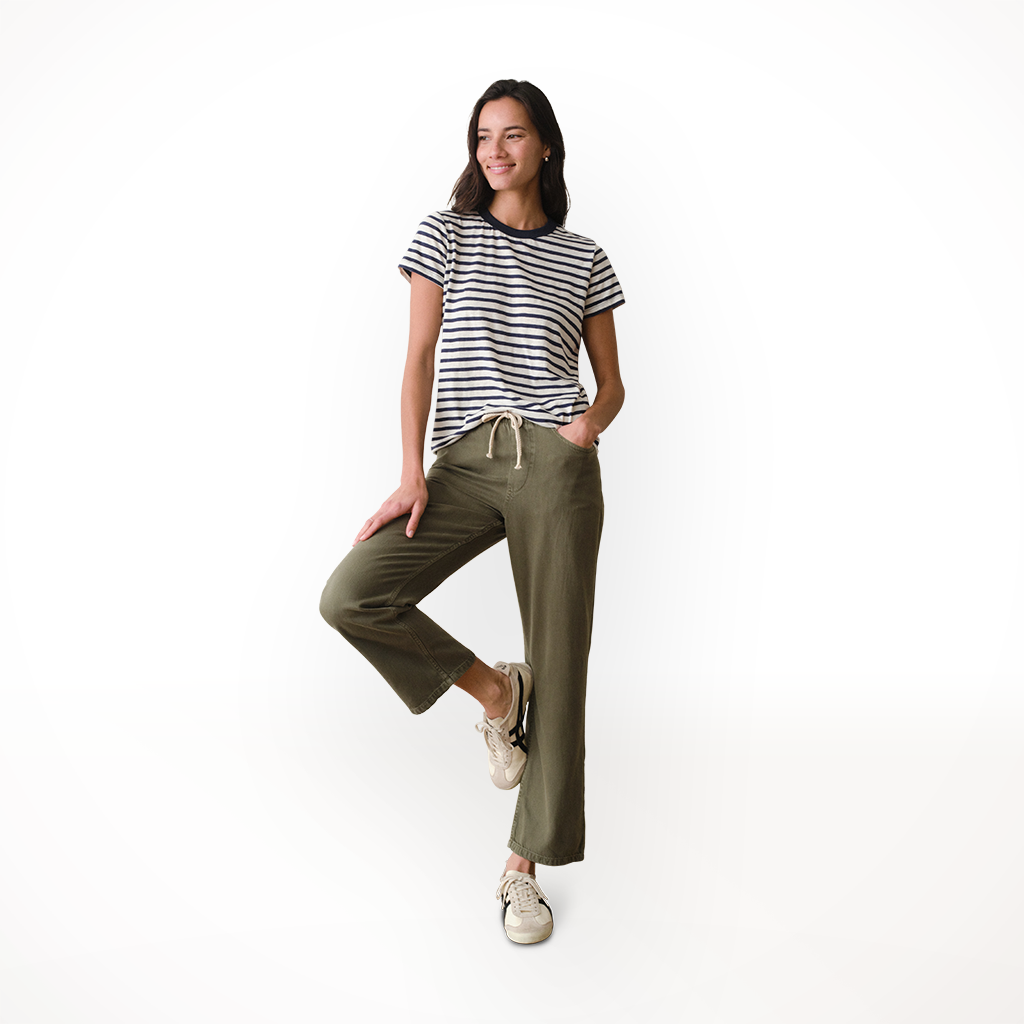 Product image: Marine Layer Tried True Crew Tee Navy W Hite S Tripe Womens 2026 alt1.