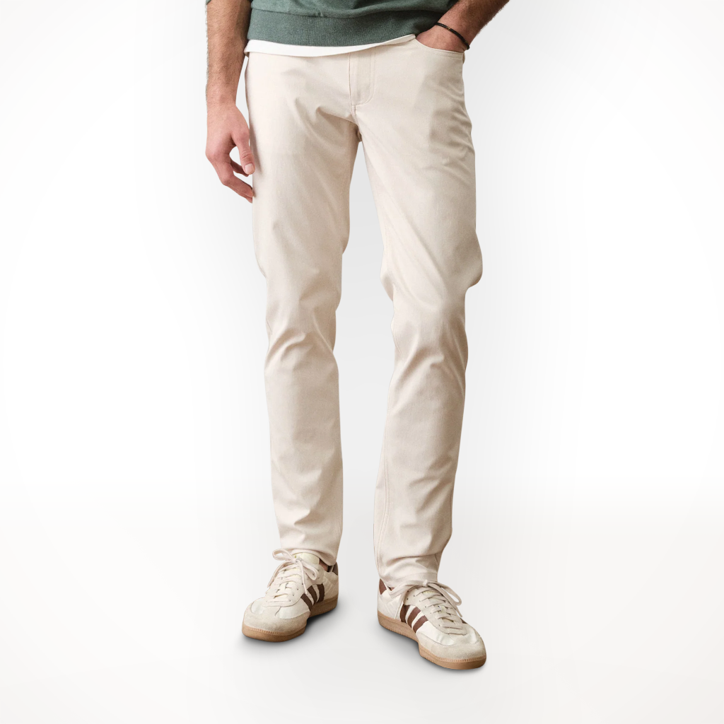 Product image: Marine Layer 5 Pocket slim Straight Pant Stone Mens 2026 Alt1.