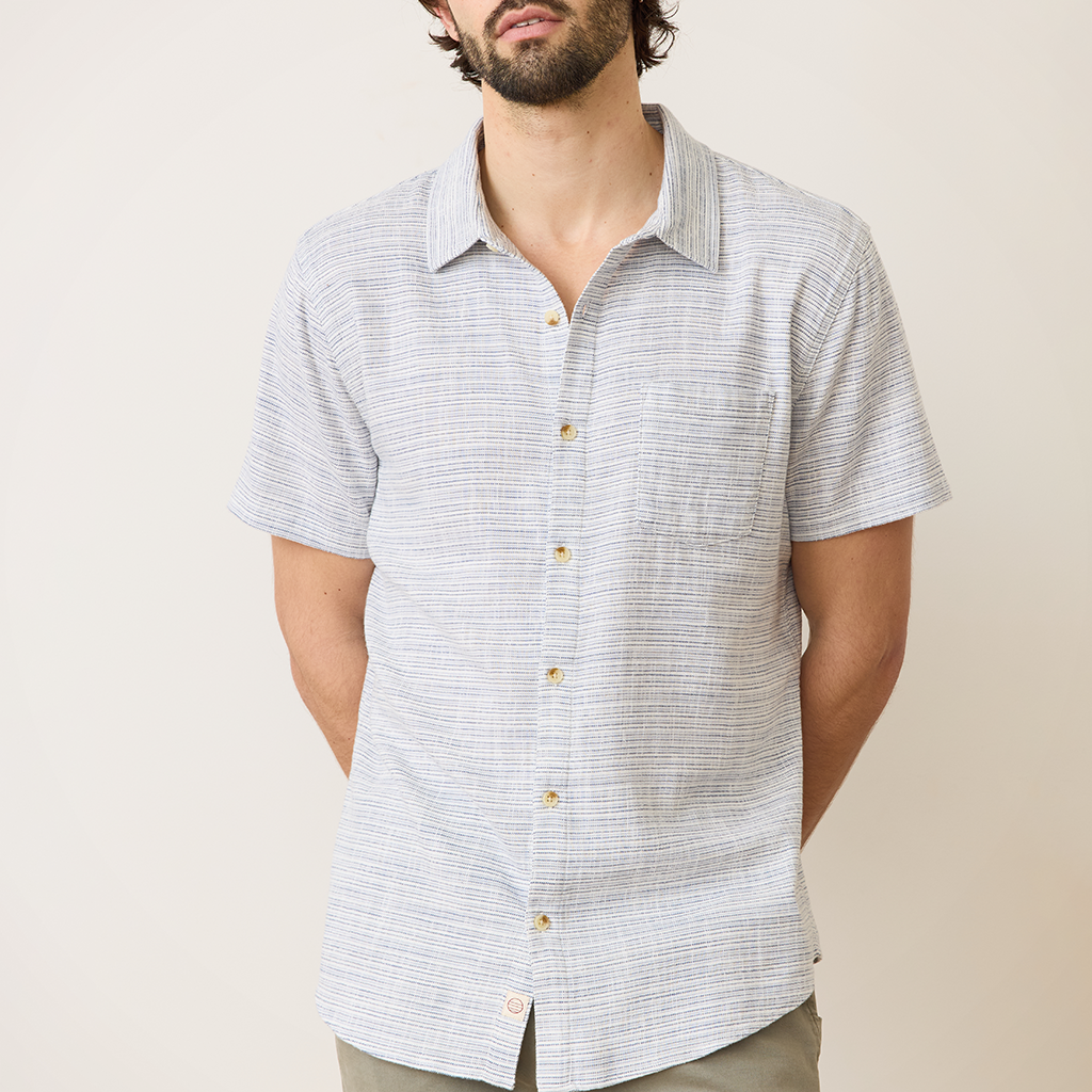 Product image: Marine Layer Classic Stretch Selvage Shirt B Lue Mini S Tripe Mens 2026 A Lt1.