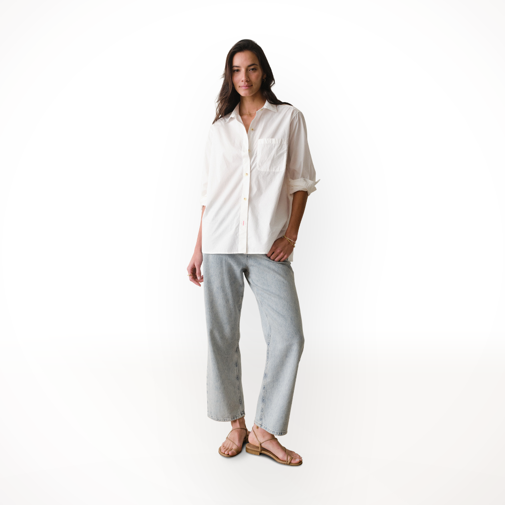 Product image: Marine Layer Jane Relaxed Shirt Cali Poplin White Womens 2026 alt1.