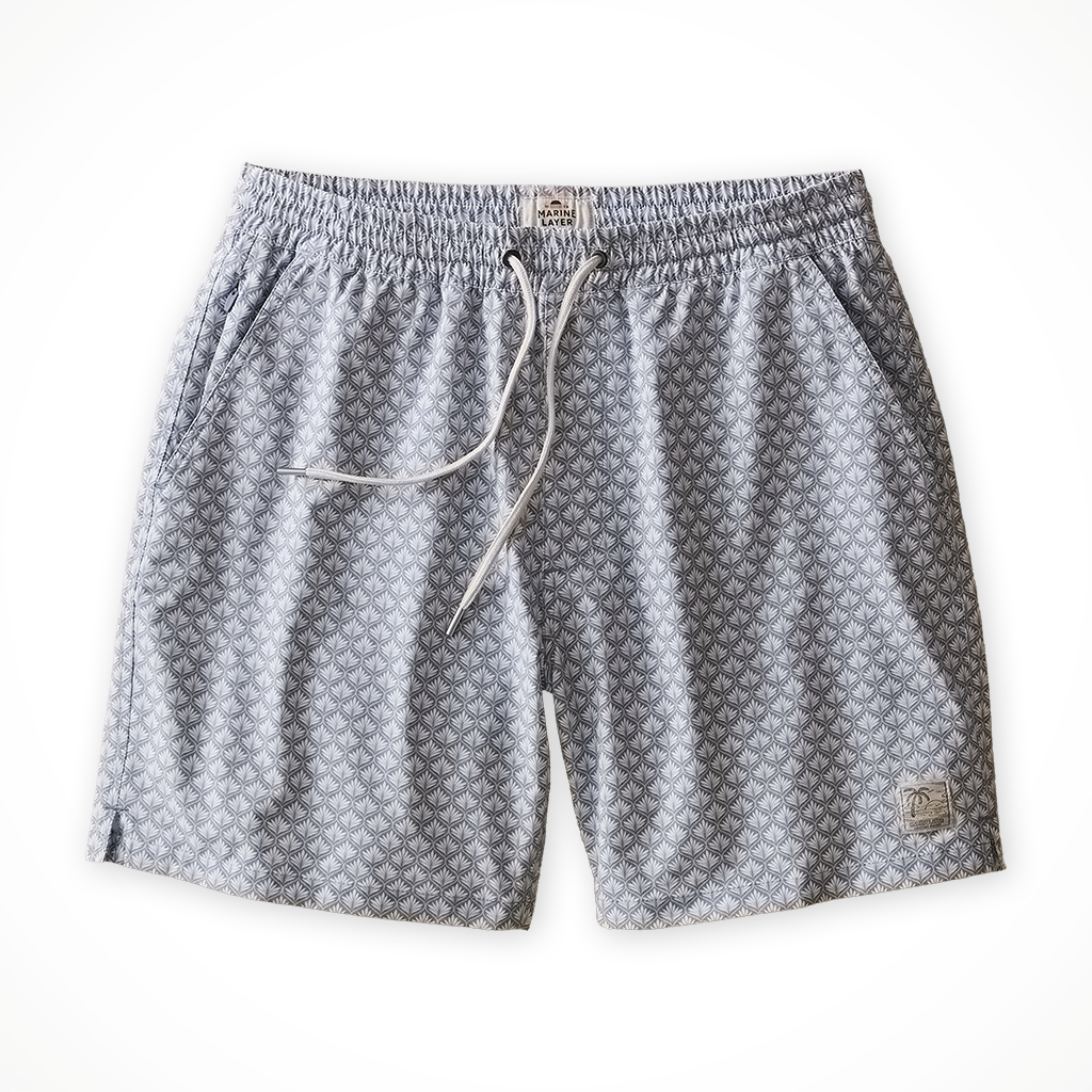 Product image: Marine Layer Lined Sport Swim Short 6 Inch Light Blue Agave Print Mens 2026, shown in primary marketing view.