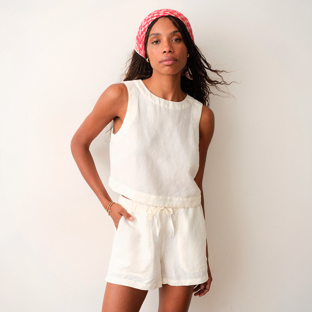 Linen Drawstring Short — Women's