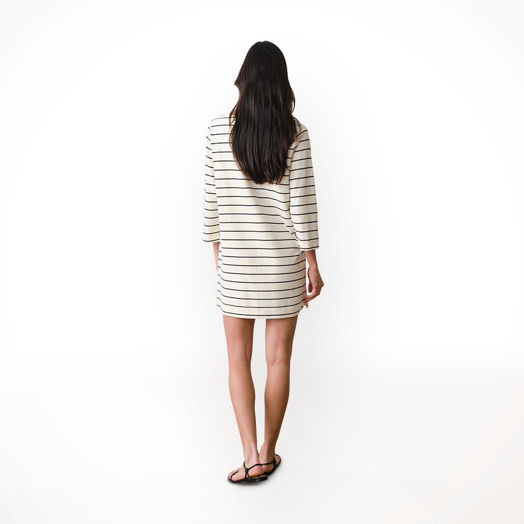 Product image: Marine Layer Mariner Mini Dress Black White Stripe Womens 2026 alt1.