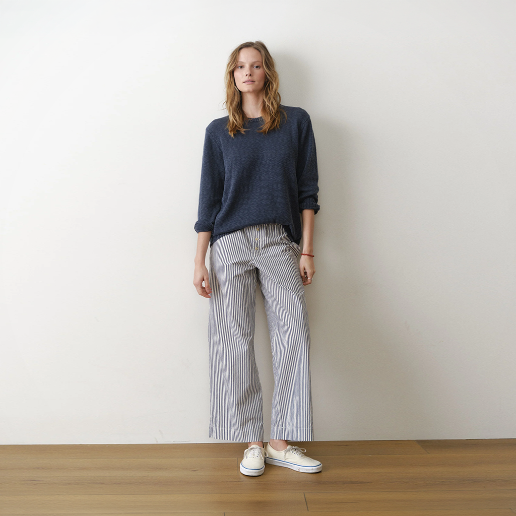 Product image: Marine Layer Marisol Boxer Pant Blue Stripe Womens 2026, shown in primary marketing view.