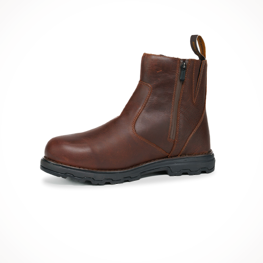 Product image: Nex Grip Mens Ice Lucian Boots Dark Brown, side profile view.