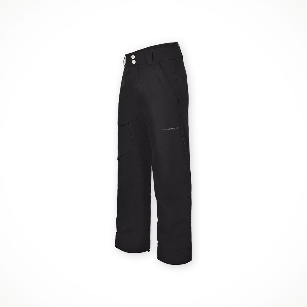 Product image: Obermeyer Brisk Pant Black Boys 2025, shown from a three-quarter angled view.