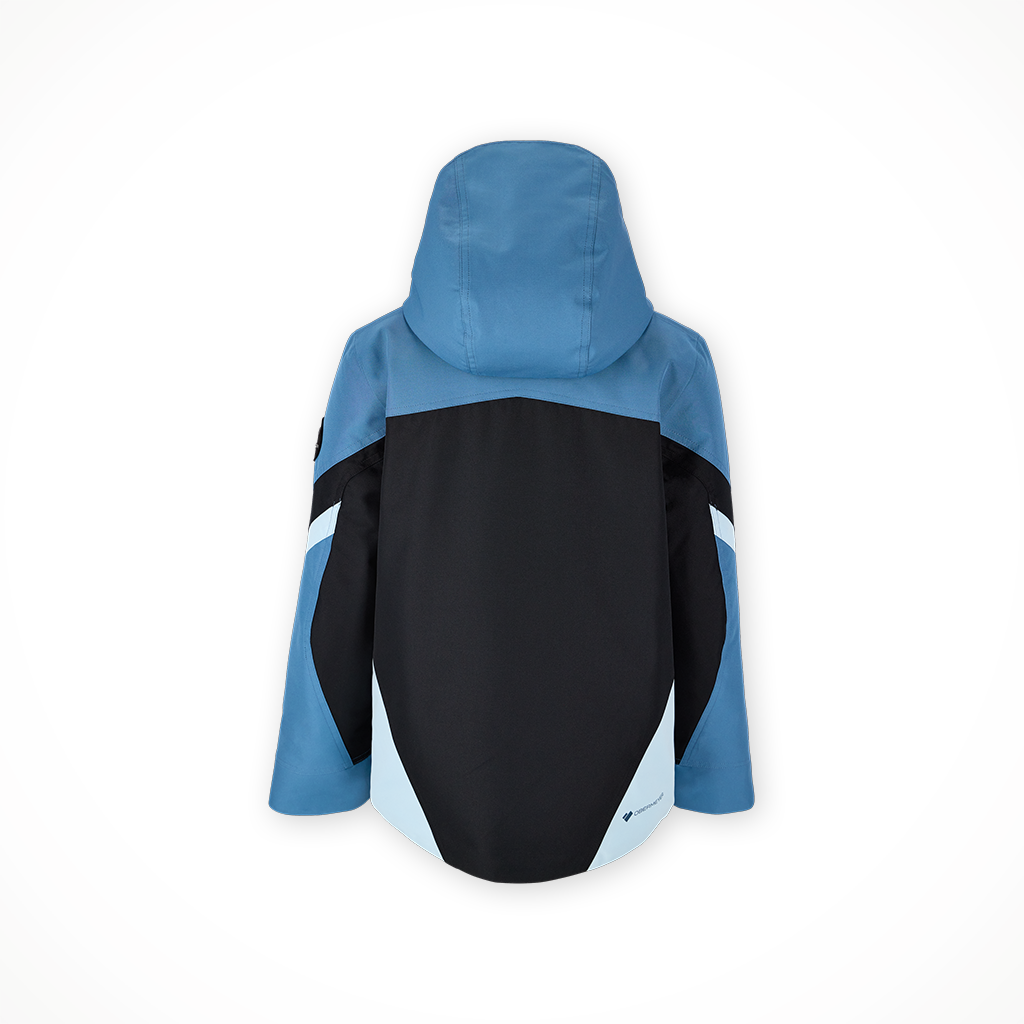 Product image: Obermeyer Fleet Jacket Indy Blue kids 2025, shown from the back.