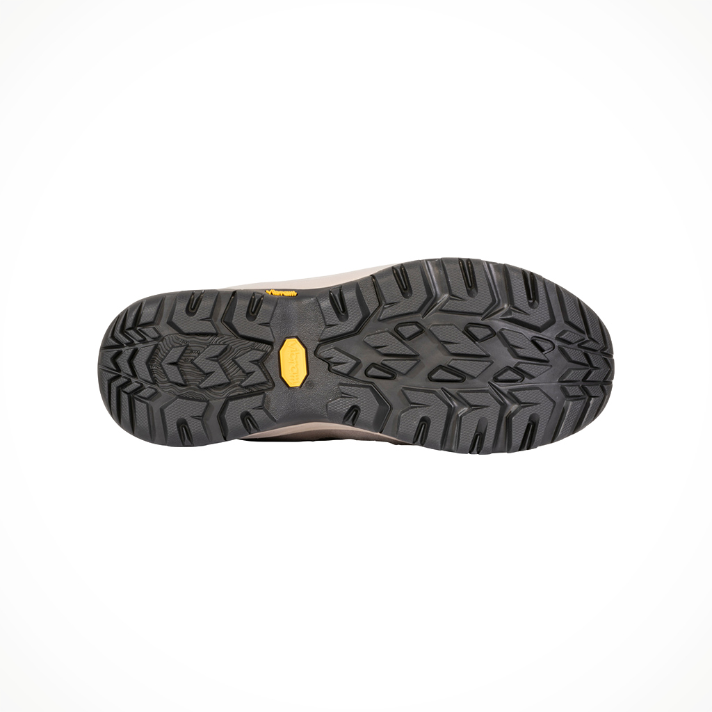 Product image: Oboz Sawtooth Ascent Low WP Rockfall Womens 2025, showing the bottom view.