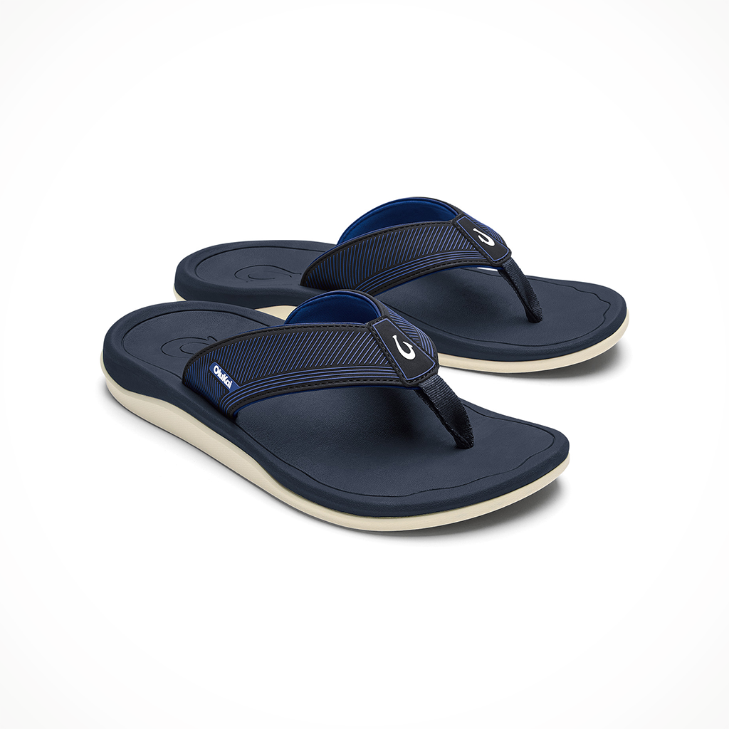 Product image: Olukai Aki Kai Trench Blue Mens 2026, shown as a pair.