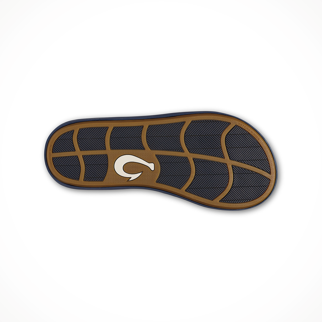 Product image: Olukai Ki i Trench Blue Mens 2026, showing the bottom view.