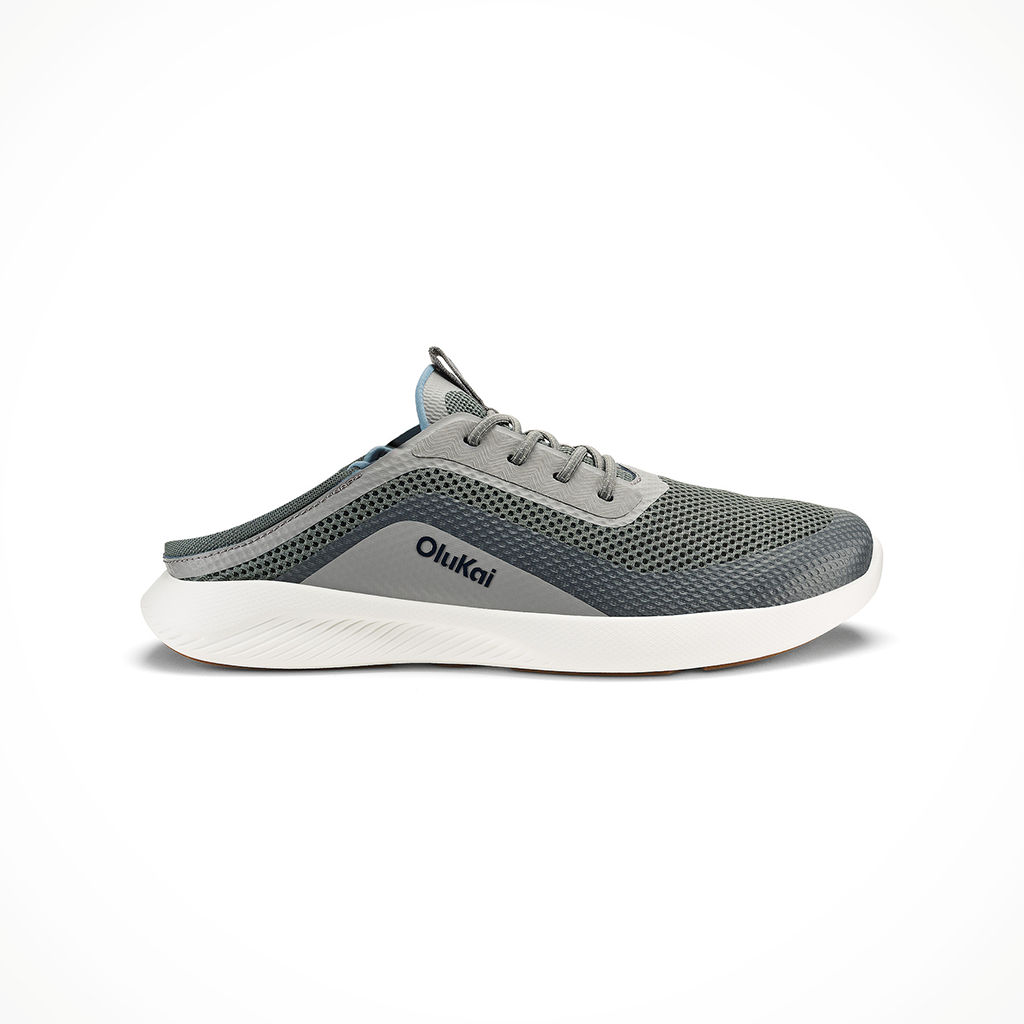 Product image: Olukai Kialoa Charcoal Sharkskin Mens 2026 Slide.