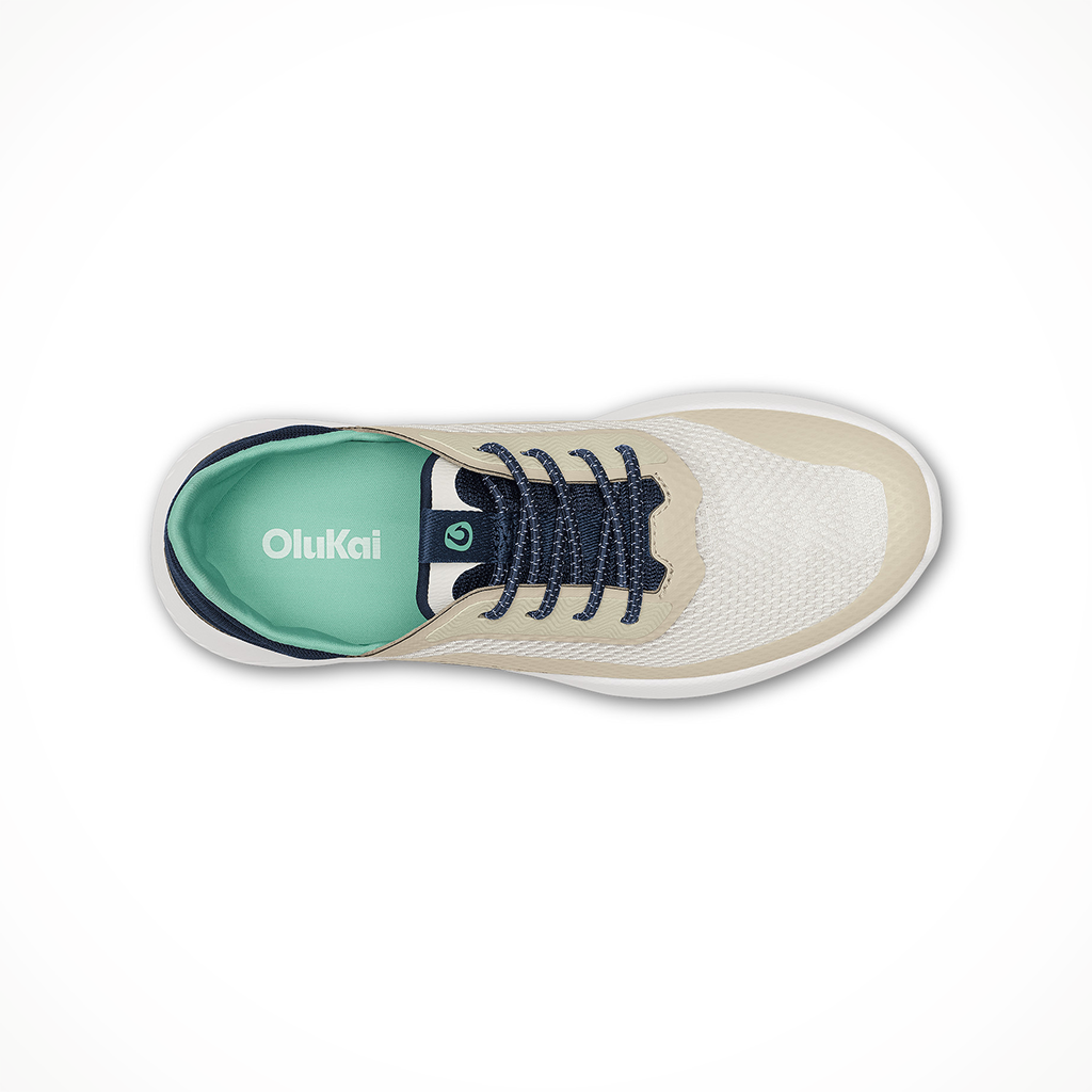 Product image: Olukai Kialoa White Sand Bright White Womens 2026, shown from above.