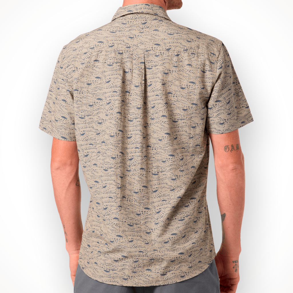 Product image: Oneil Oasisi Standard SS Woven Shirt Khaki Mens 2026 bak.