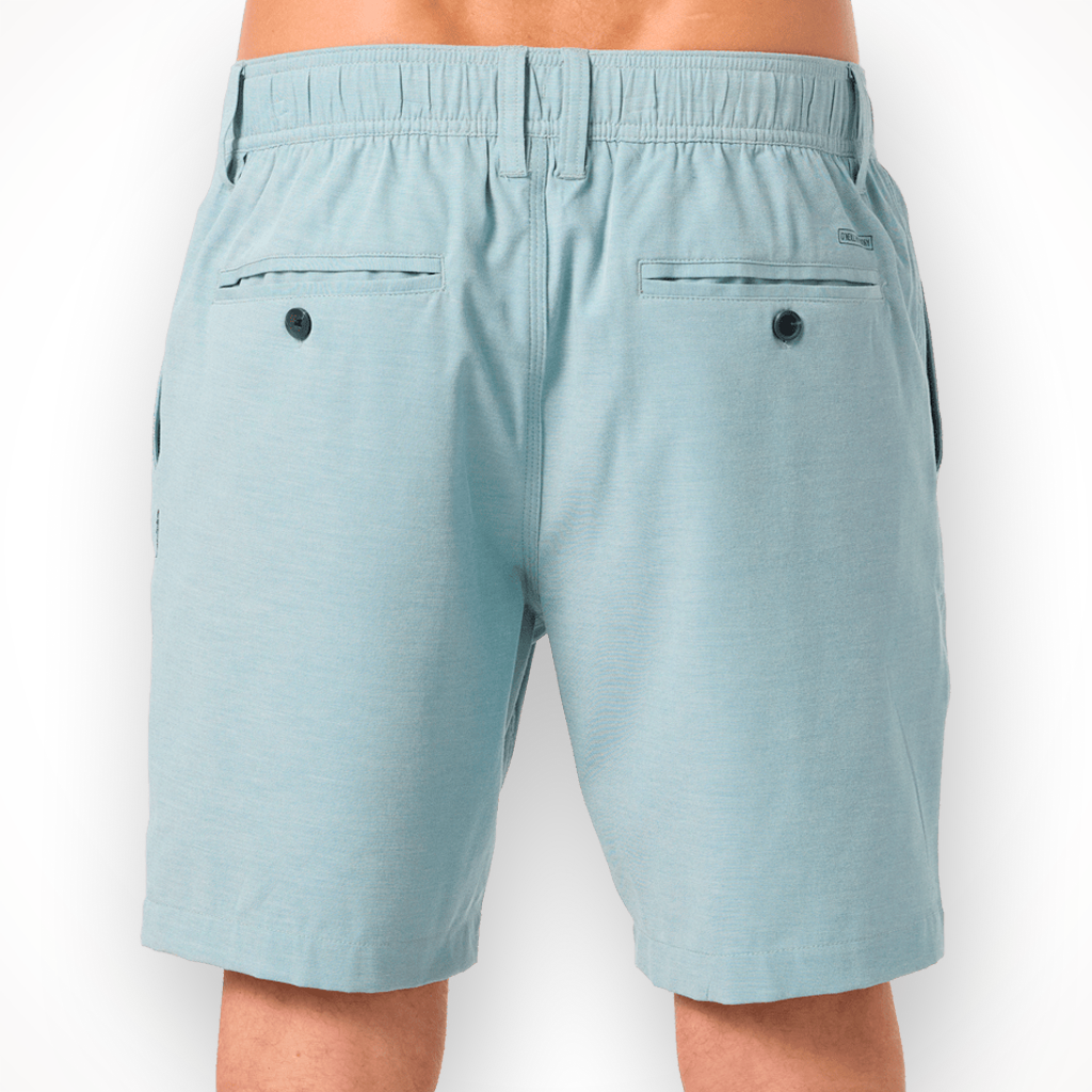 Product image: Oneil Reserve Light Check ew 18 Inch Short Stone Blue Mens 2026, shown from the back.