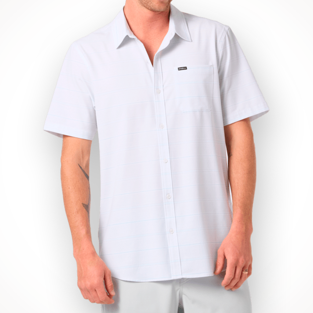 Product image: Oneil UPF Slub Relaxed SS Woven Shirt White Mens 2026, shown in primary marketing view.